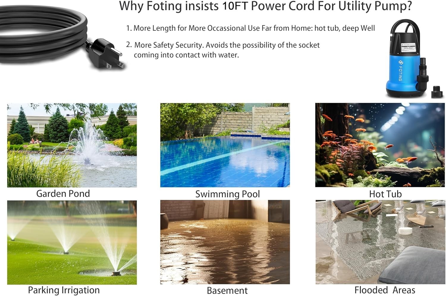 Energy Efficient 1HP Submersible Pump - Manual Operation for Quick Water Removal