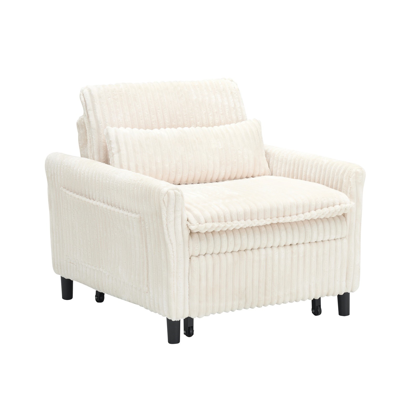 Corduroy 3 in 1 Convertible Sofa Bed Folding Recliner Sleeper Sofa Chair
