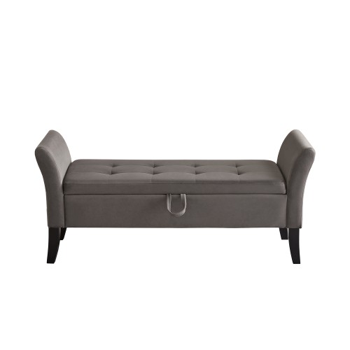 PA 51.5" Bed Bench with Storage Grey Velvet