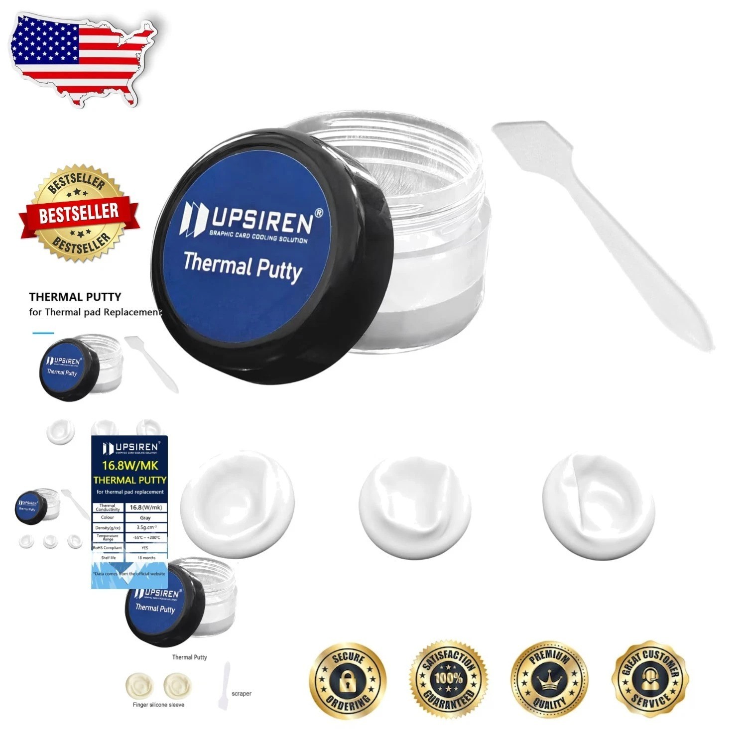 50g UTP-X Ultra Thermal Putty 16.8W/mK - Easy Apply IC Cooler