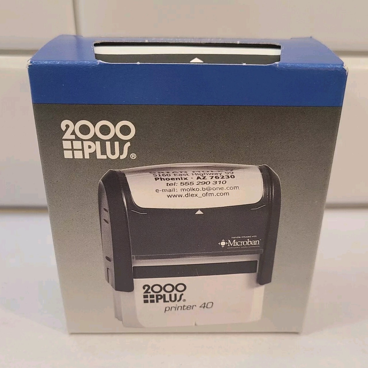 2000 Plus Printer 40 Custom Message Stamp Self-Inking 1-5/16"x2-3/8" NO LETTERS