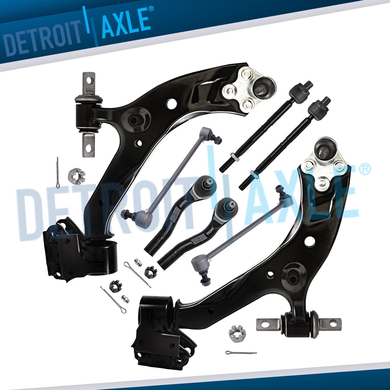 Front Lower Control Arm w/Ball Joints Sway Bars Tie Rod Ends Kit for Honda CR-V