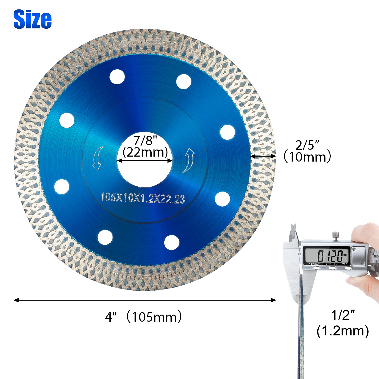 4/4.5inch Porcelain Tile Turbo Diamond Dry Cutting Saw Blade/Disc Grinder Wheel