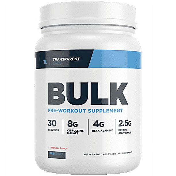 Transparent Labs Bulk Pre-Workout Supp. - Tropical Punch (1.55 Lbs) Pack of 2