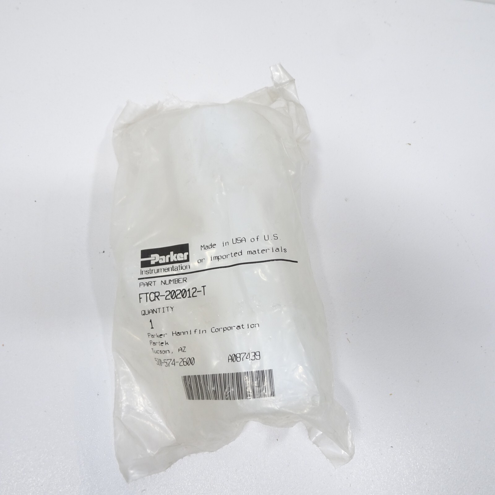 Parker FTCR-202012-T, Tee Connector Reducer, PFA, 1.25" 1.25", 0.75"