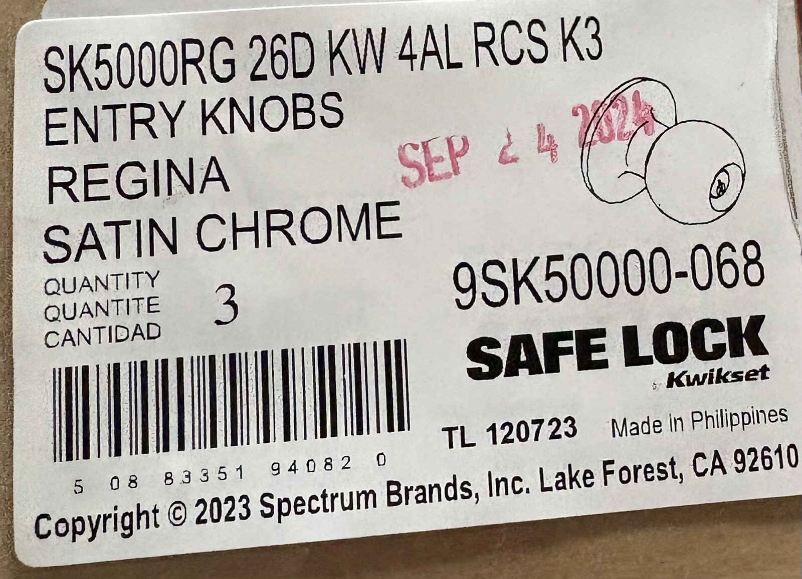 Kwikset Safe Lock