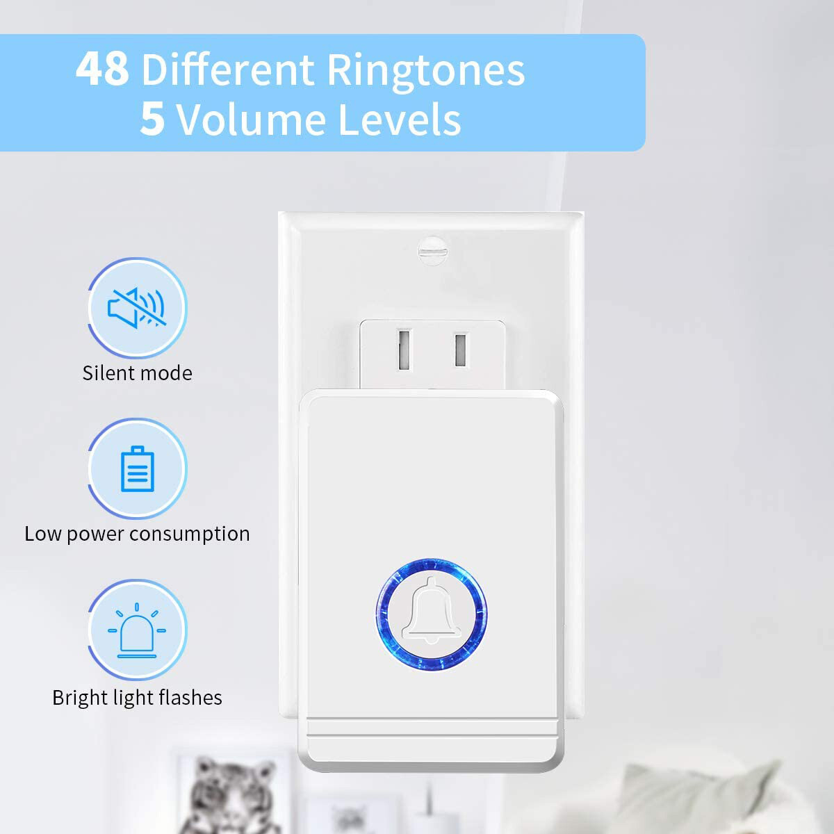 Wireless Doorbell Sensor Window Alarm Magnetic Door Chime 400m 3Sensor+2Receiver