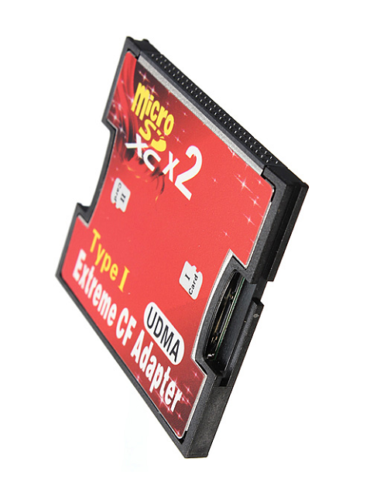 DUAL PORT MICRO SD/SDXC TF TO COMPACT FLASH CF TYPE 1 MEMORY CARD READER ADAPTER