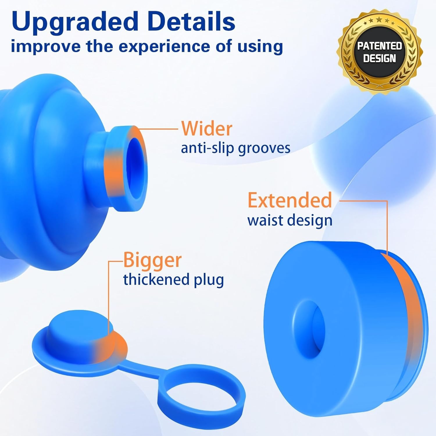 Durable Silicone Replacement Caps for 2, 3 & 5 Gallon Water Dispensers - 3 Pack