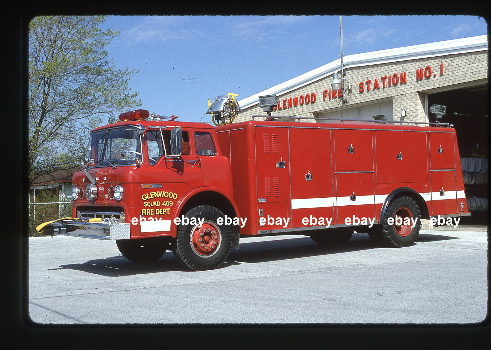 Glenwood IL 1974 Ford C Pierce Squad Fire Apparatus Slide