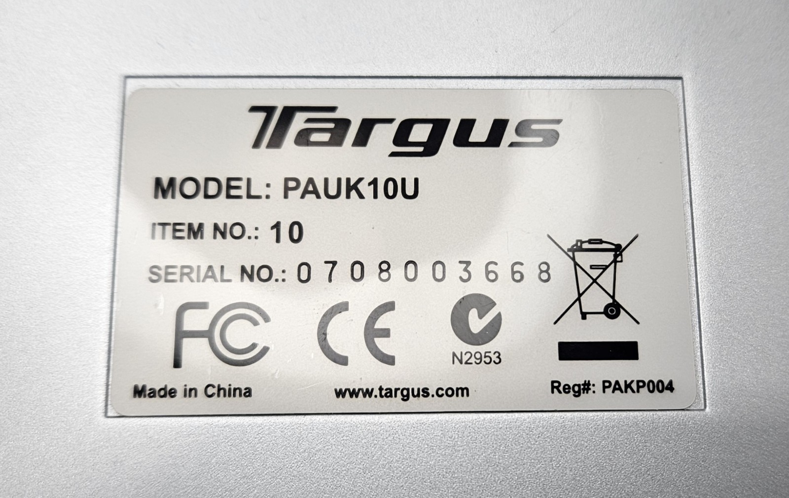 Targus USB Number Keypad PAUK10U
