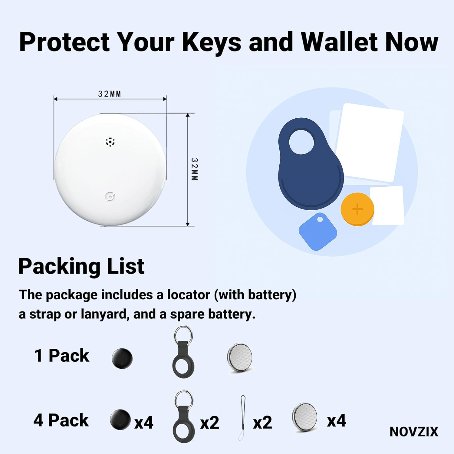 Android Compatible Air Tag - Tracker Tags for Phones, Supports Black