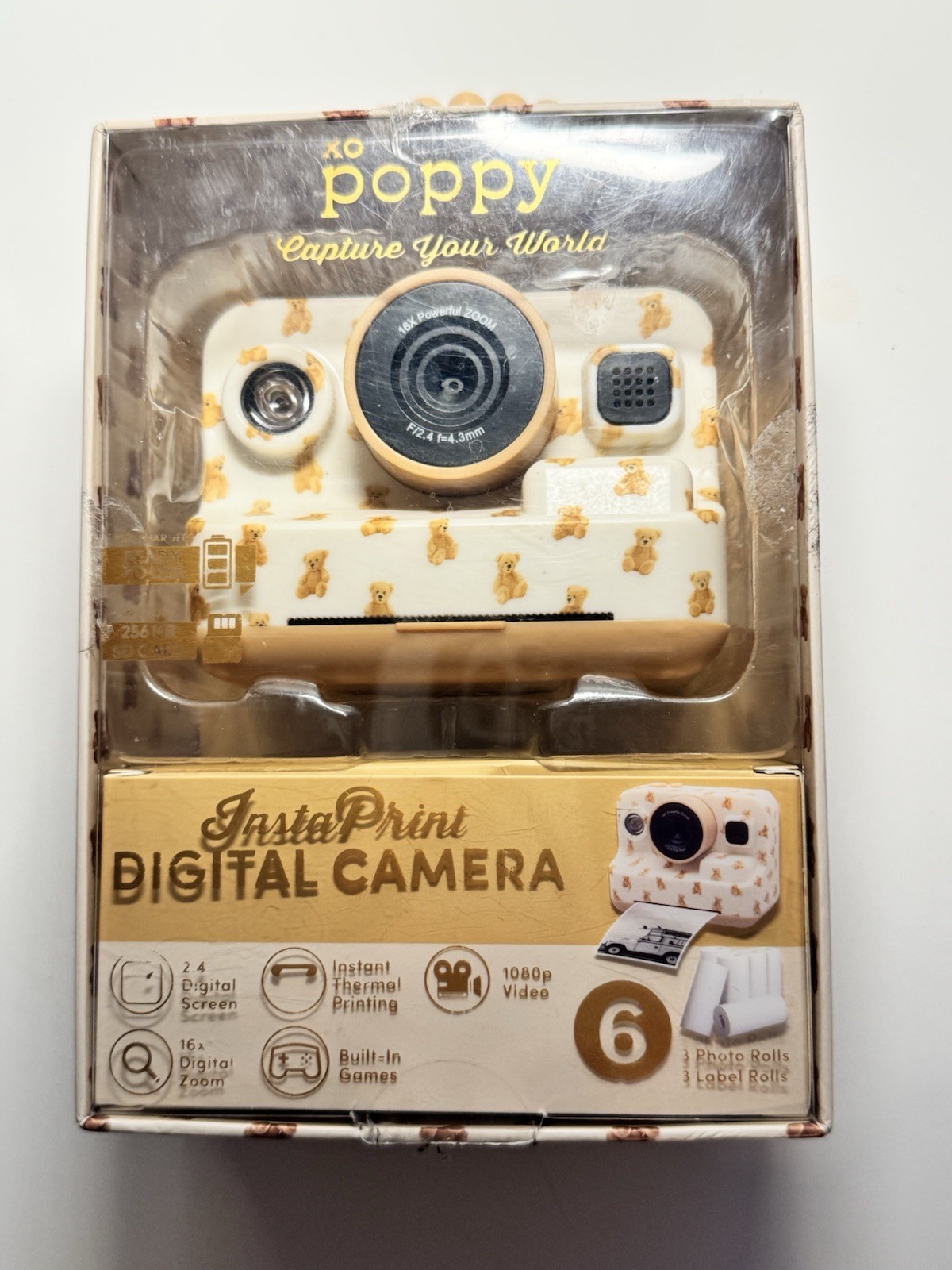 XO Poppy InstaPrint Digital Camera 1080p Video, Instant Thermal Printing USED