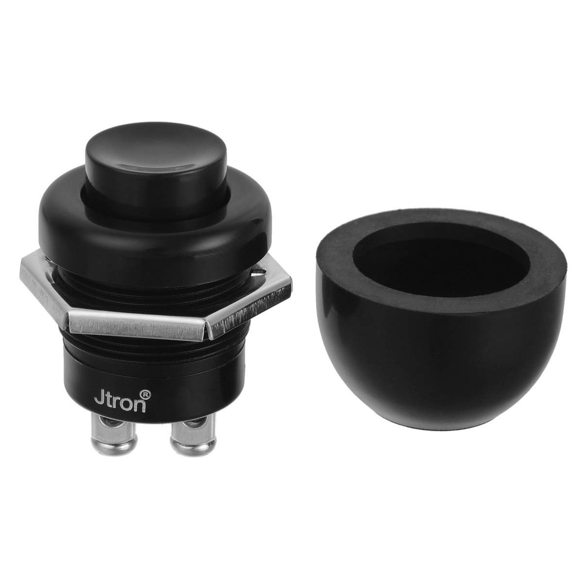 Jtron Momentary Push Button Switches Off-(ON) Waterproof Black