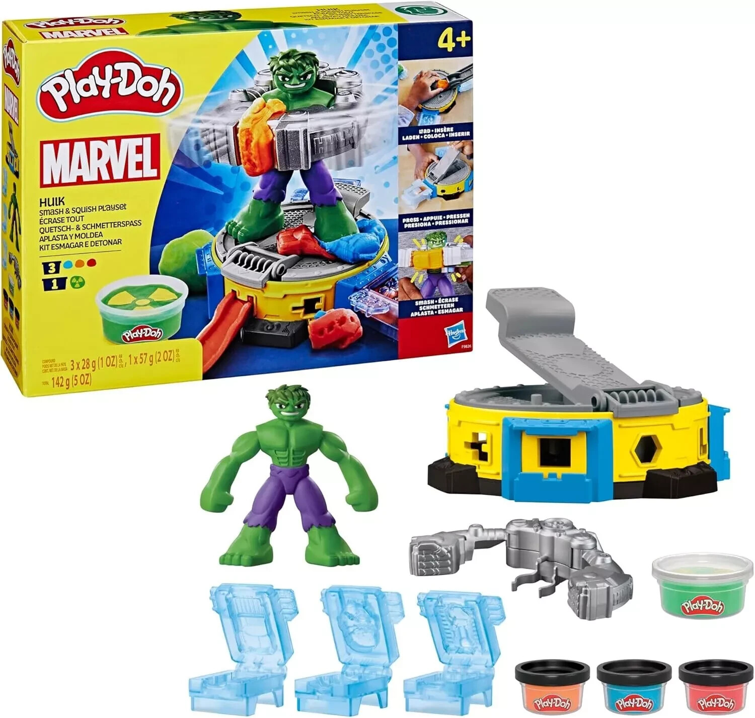 Play-Doh Marvel Hulk Smash & Squish Kids Playset with Hulk Action Figure
