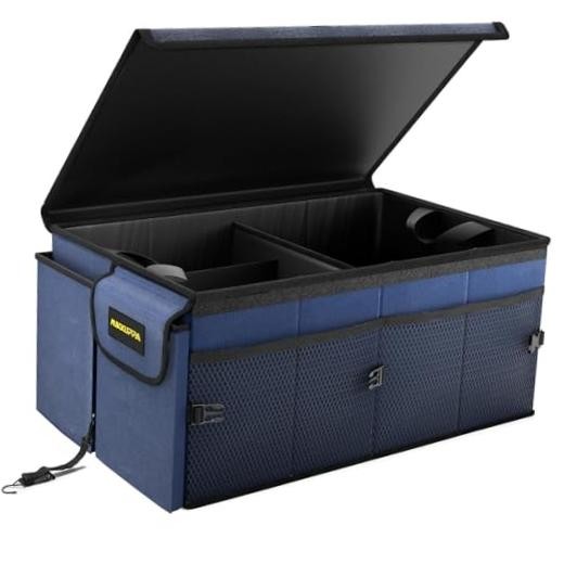 Car Trunk Organizer - 65L Collapsible Trunk Organizer Large - With Lid Blue