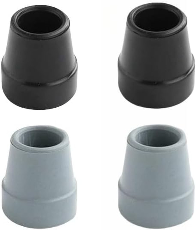 4 Pack Quad Cane Tips 1/2 Inch Heavy Duty Walking Cane Rubber Tips Replacement S