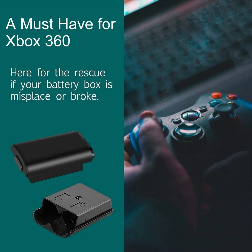 10X AA Battery Back Cover Case Shell Pack For Xbox 360 Wireless Controller Black