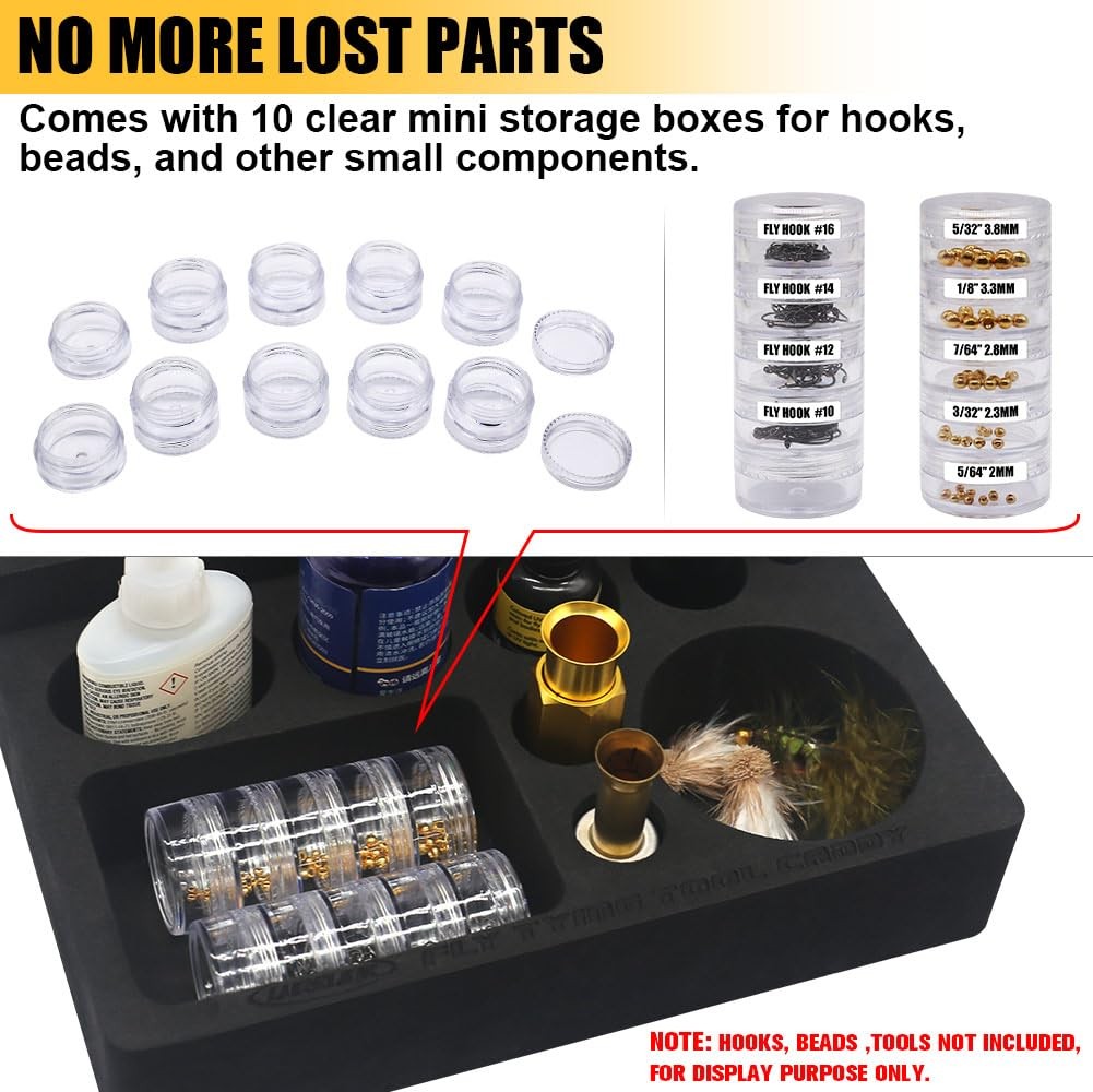 LURELINK Fly Tying Tool Caddy Organizer-Essential for Fly Tying Stations & Fi...
