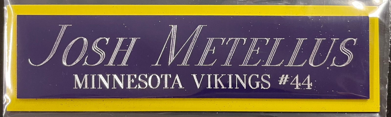JOSH METELLUS VIKINGS NAMEPLATE AUTOGRAPHED SIGNED FOOTBALL HELMET JERSEY PHOTO