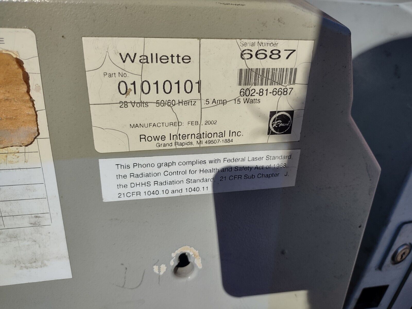 rowe ami wallete arcade jukebox wall mount remote jukebox power supply pcb #13