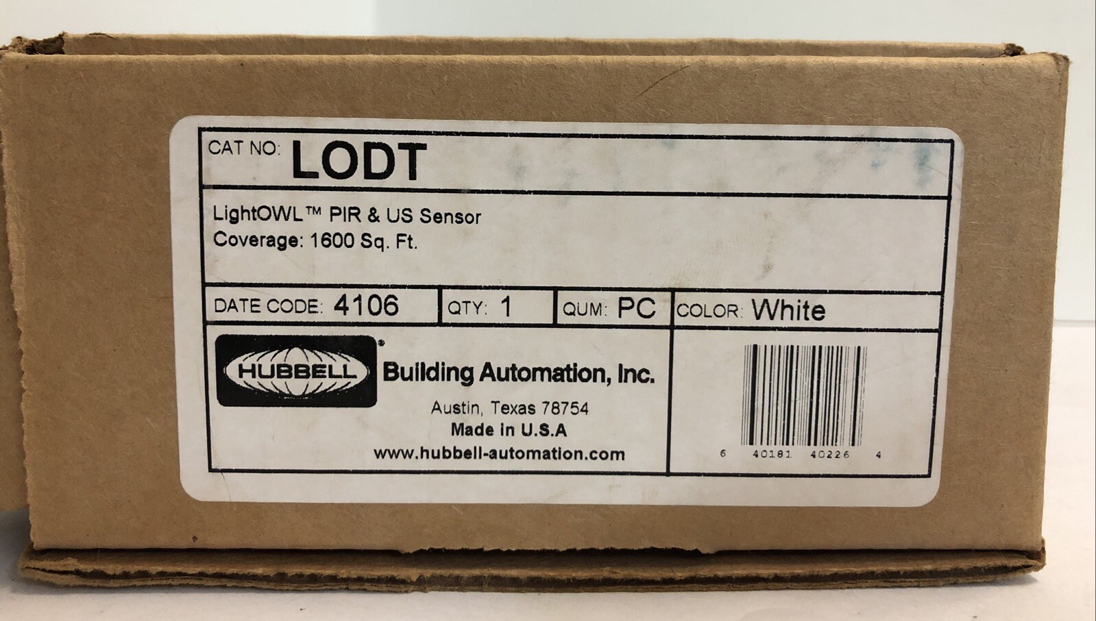 Hubbell LightOWL PIR & US Sensor 1600sqft - LODT