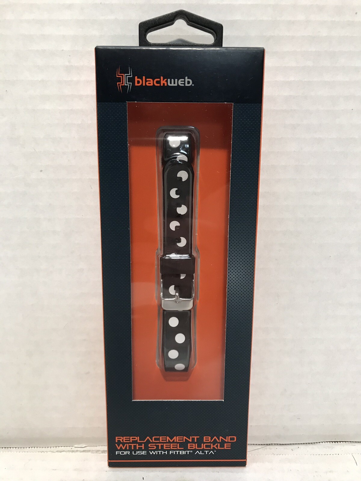 NEW Black Web Replacement Band For Fitbit Alta w/ Steel Buckle