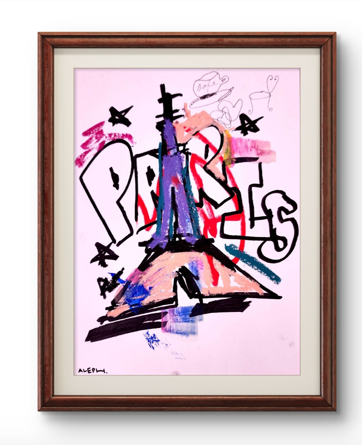 Aleph Original Art 14x11 Abstract Expressionist Original Painting Gallery Paper