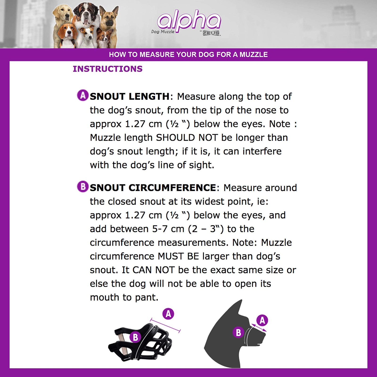 Alpha TPR Muzzle for Small Dogs, Comfort Fit Design Prevents Biting, Barking ...