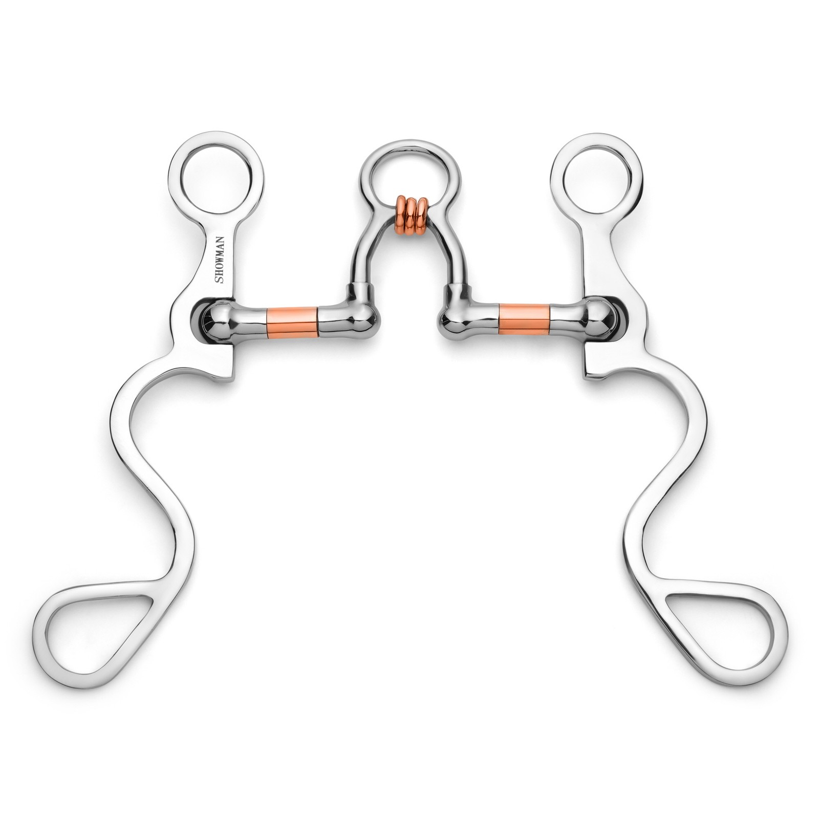 Showman Long S Shank Bit w/ Copper Wrapped Ported Rollers