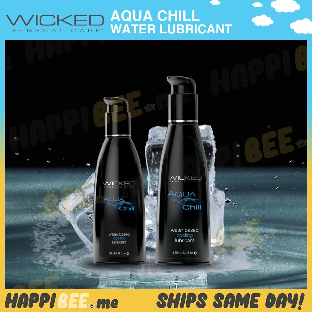 Wicked Aqua CHILL Water Lubricant🍯Couples Naturals H2O COOL Glide Sex Lube Gel