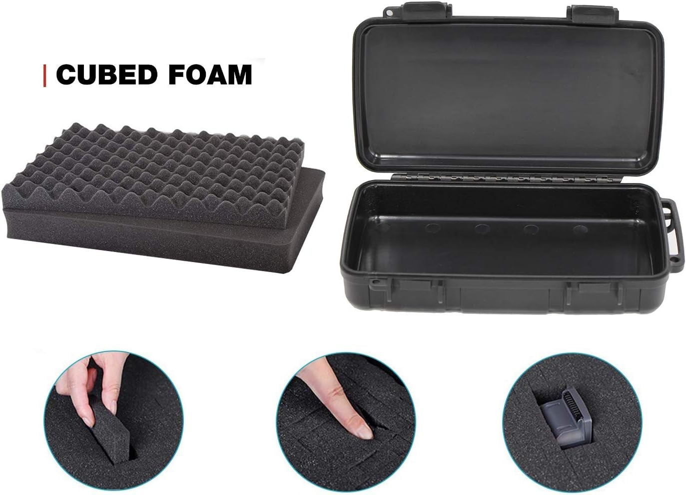 8" Small Hard Case with Pluck Foam Insert, 8.6 x 4.9 x 1.9 Inch - Protective ...
