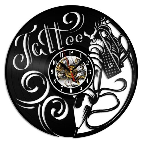 Tattoo Vinyl Wall Clock Art Home Décor Design Best Gift Birthday Holiday