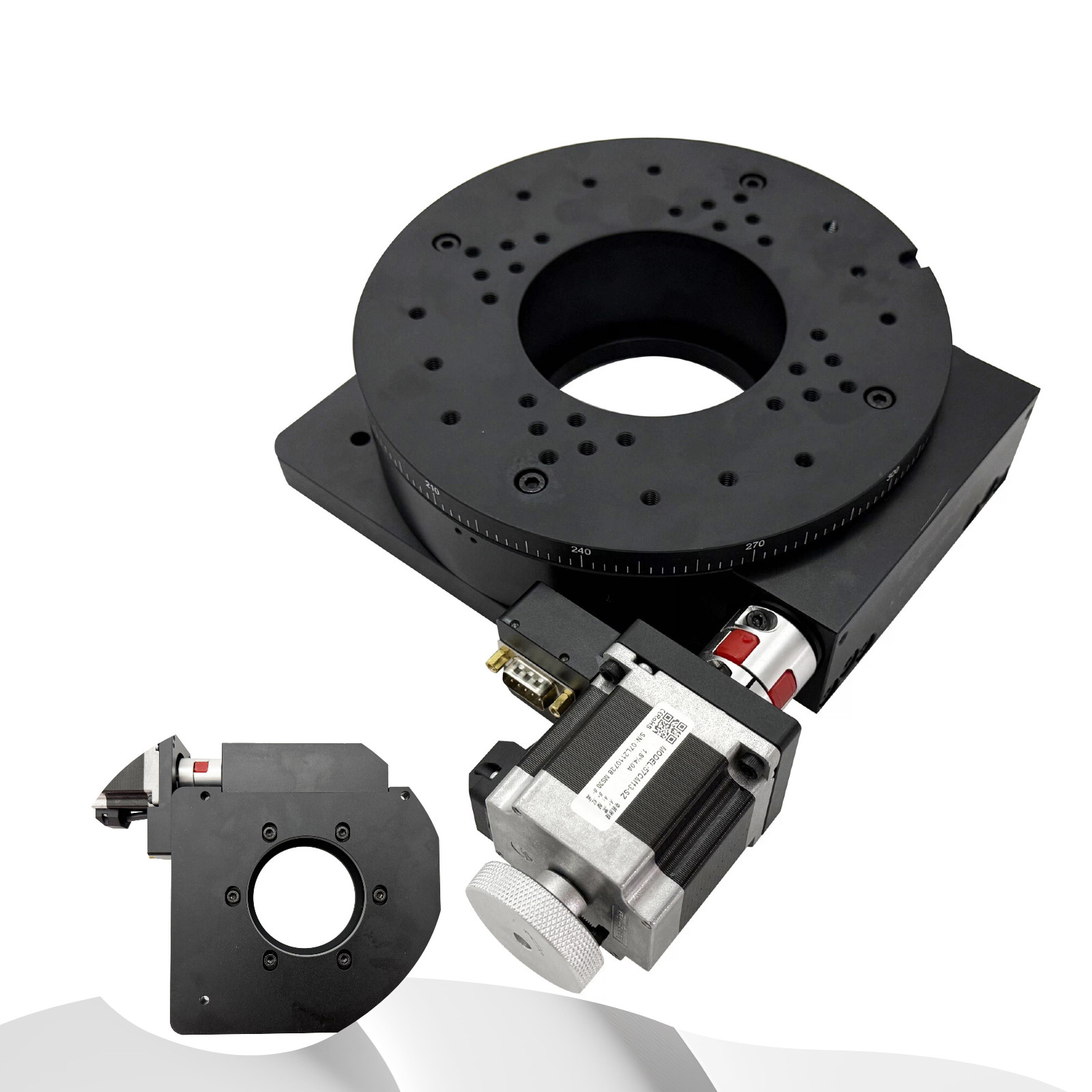 Precision Hollow Rotary Stage DC24V 180:1 Gear Ratio Motorized Rotary Stages