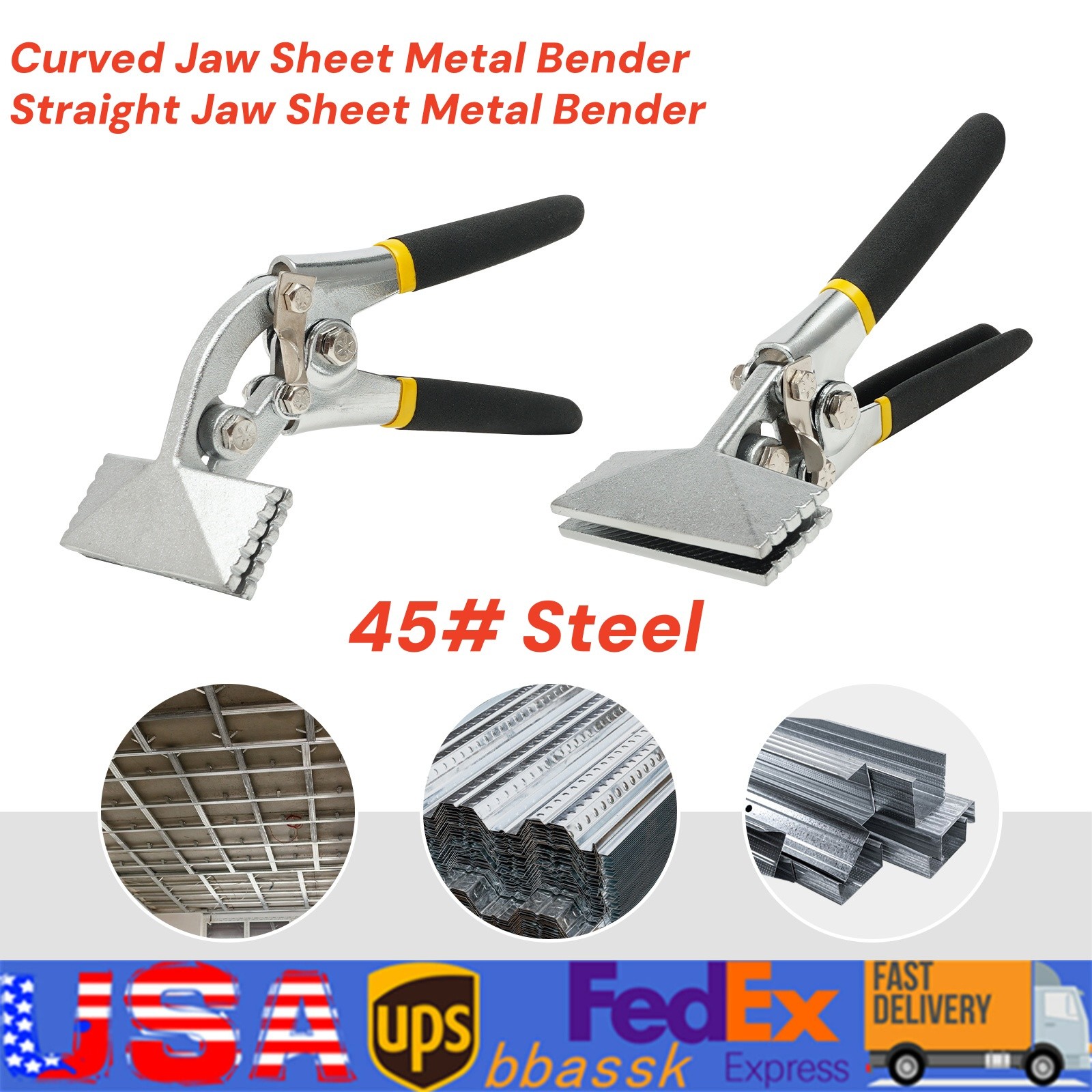 6.35mm/ 1/4in Flat Jaw Sheet Metal Bending Tool Bender Hand Seamer Former Pliers