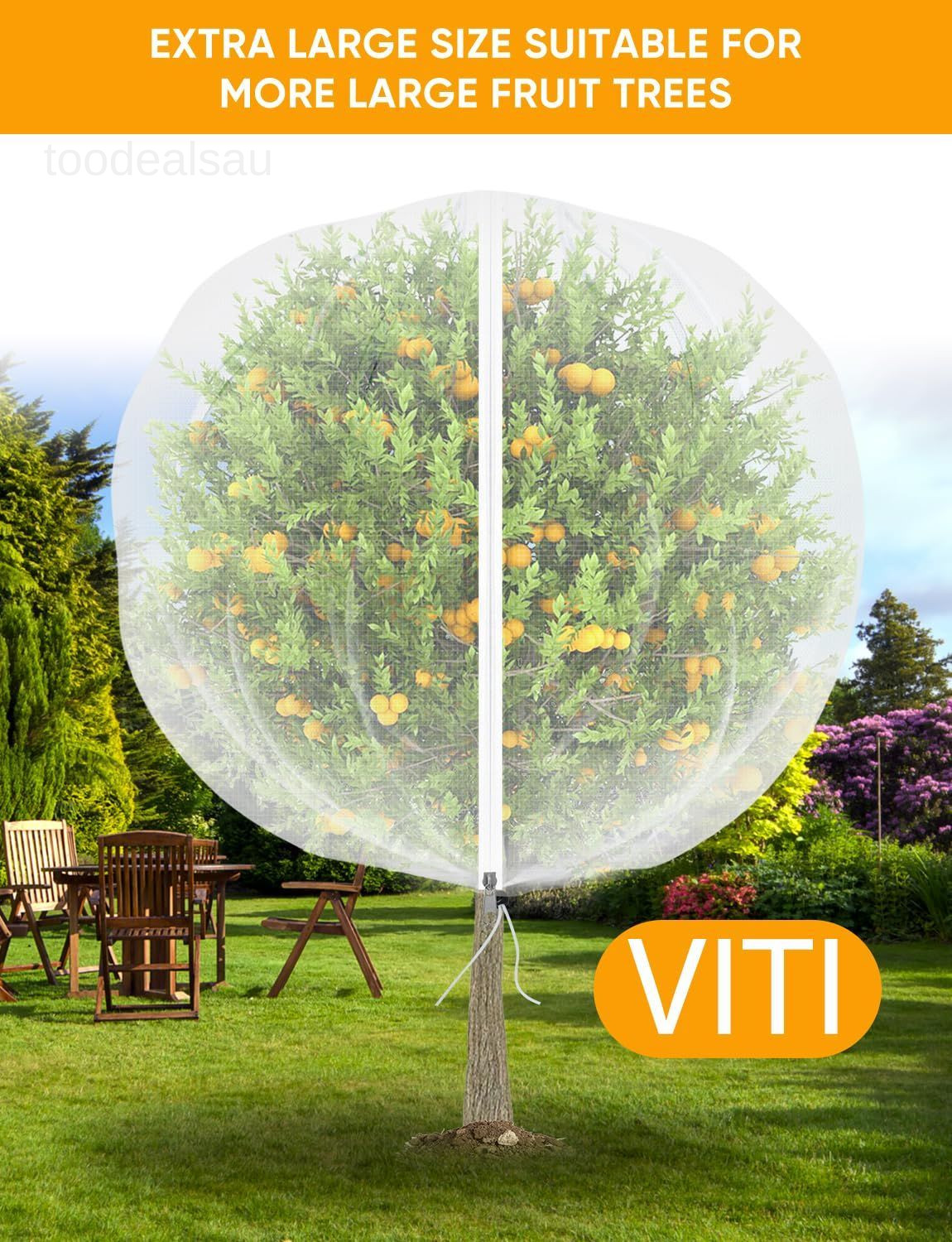 Fruit Tree Netting for Cicadas - with 2Pcs 6Ftx5.3Ft 6X5.3FT, White