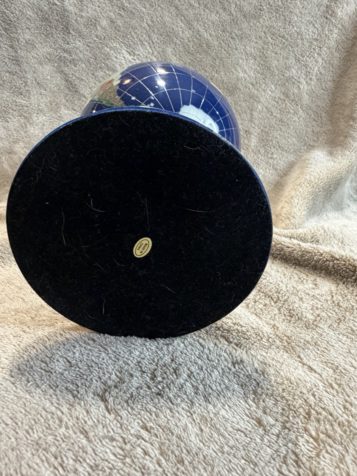 Blue Semi Precious Gemstone 5" Earth Globe With Stand