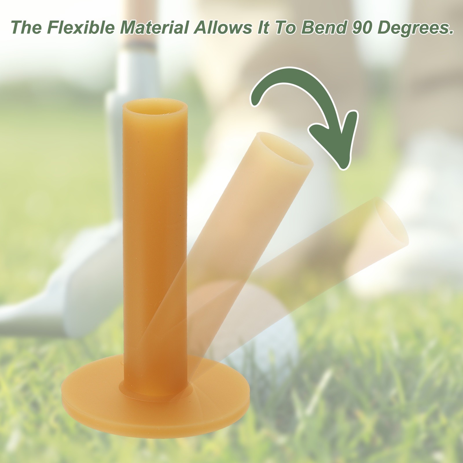 Rubber Golf Practice Tee, Driving Tee 2 Inch & 6 Pack & Rubber & Yellow