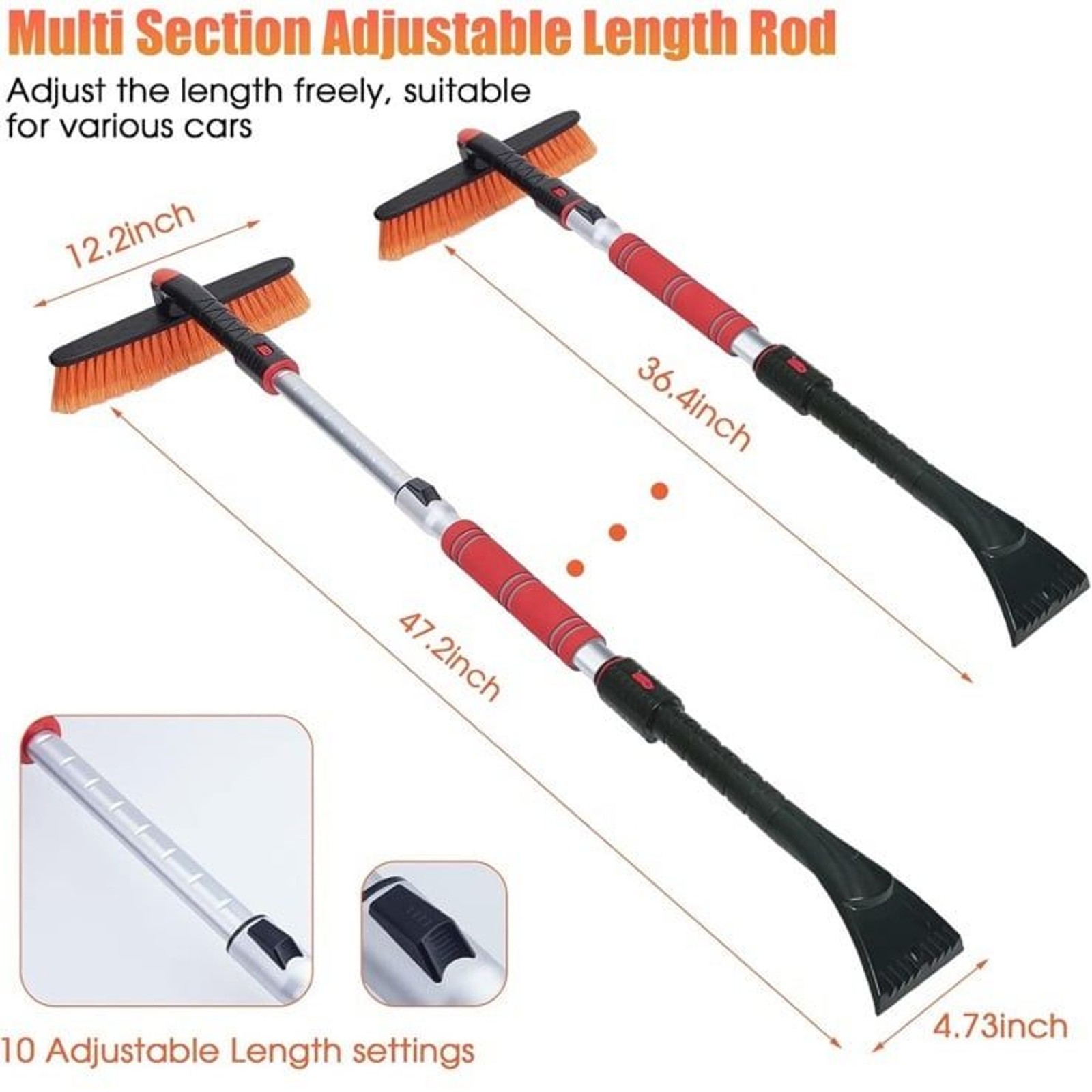 Multifunctional extendable 2pack Snow scraper brand new in box scratch resistant