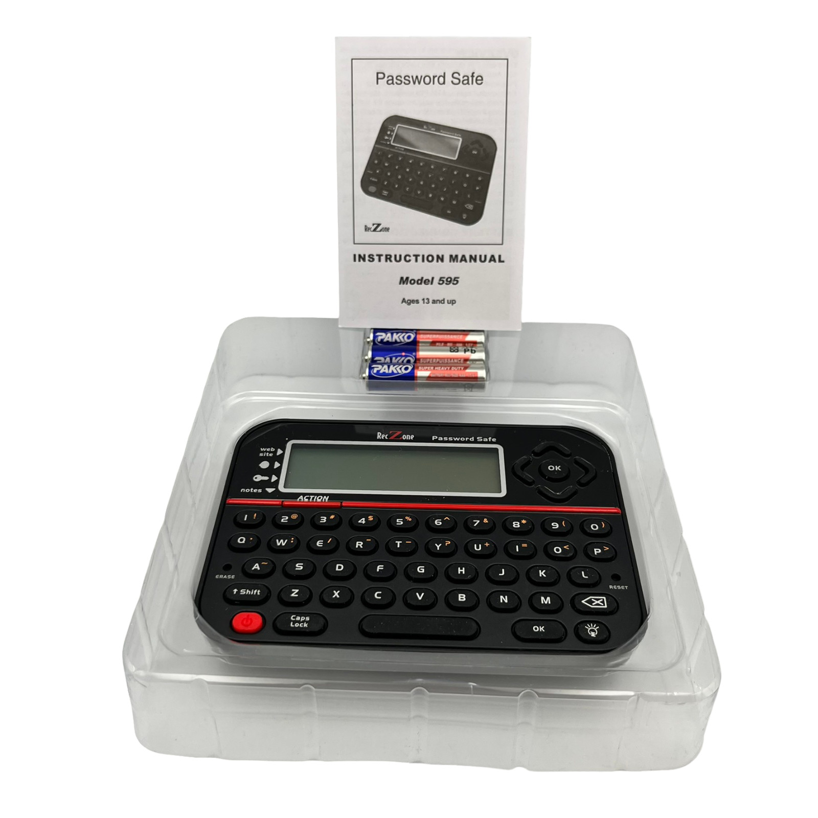 RecZone Password Safe #595 Electronic Password Organizer New