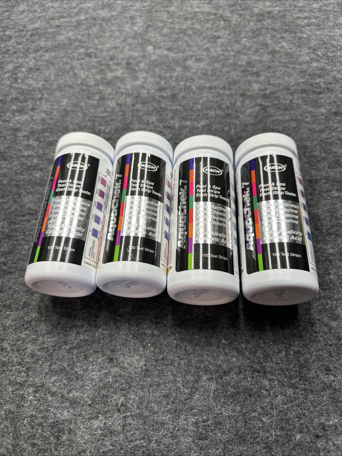 AquaChek Silver  7-Way Test Strips, Chlorine & Cyanuric Acid(100 Strips) 4 Pack