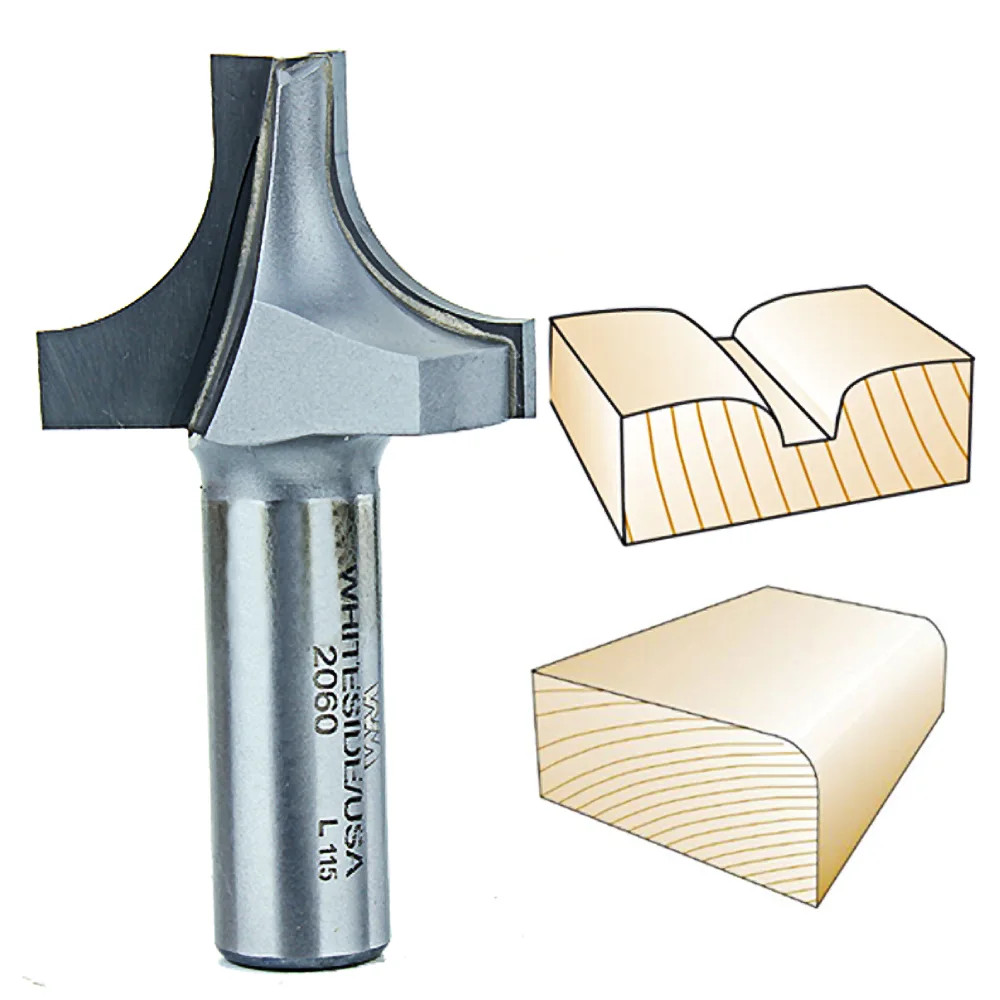 Whiteside Plunge Roundover w/Plunge Point Bit, 1/2 in. SH x 1/2 in. R