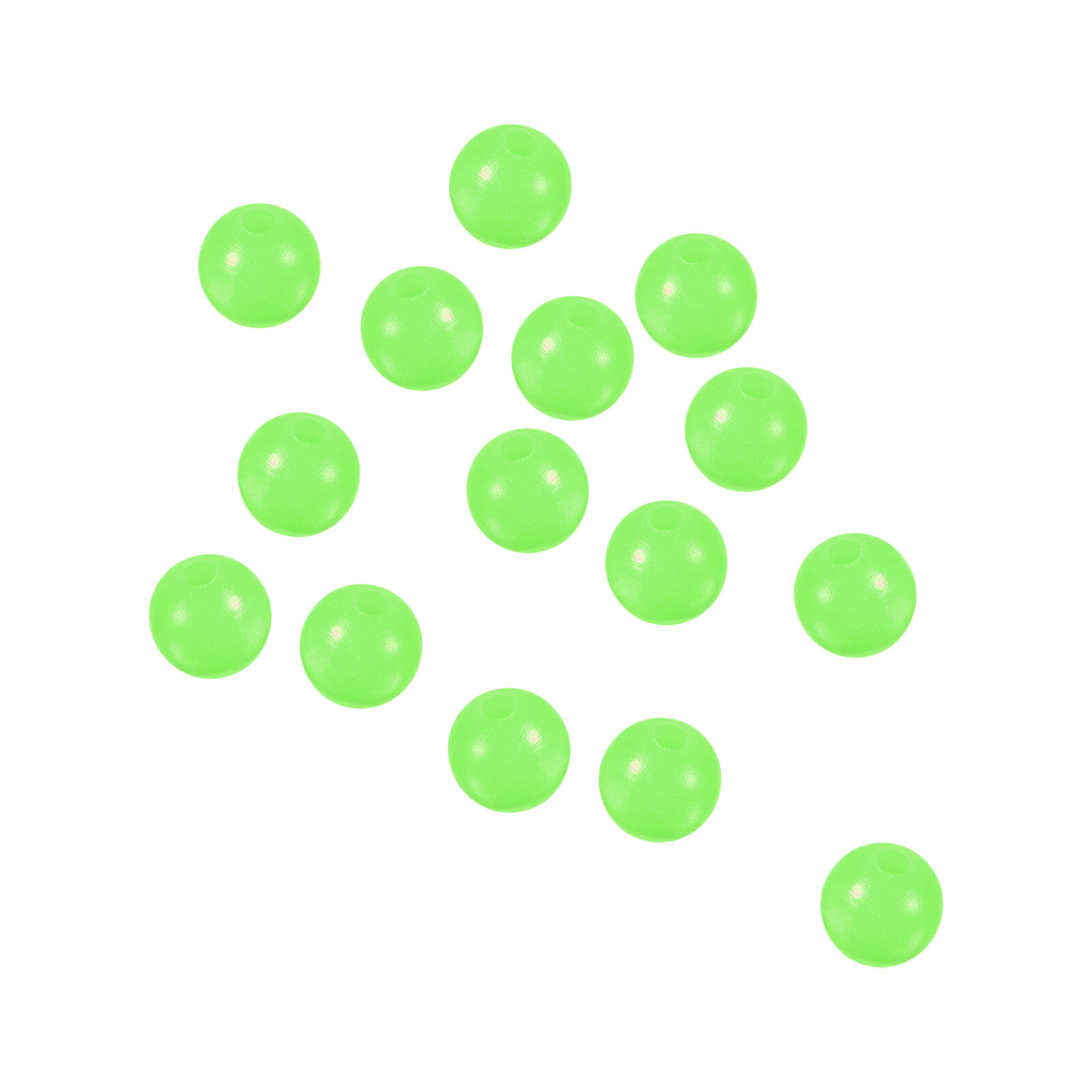100Pcs Soft Rubber Fishing Beads Glow in the Dark 8mm for Fishing Rigs, Green