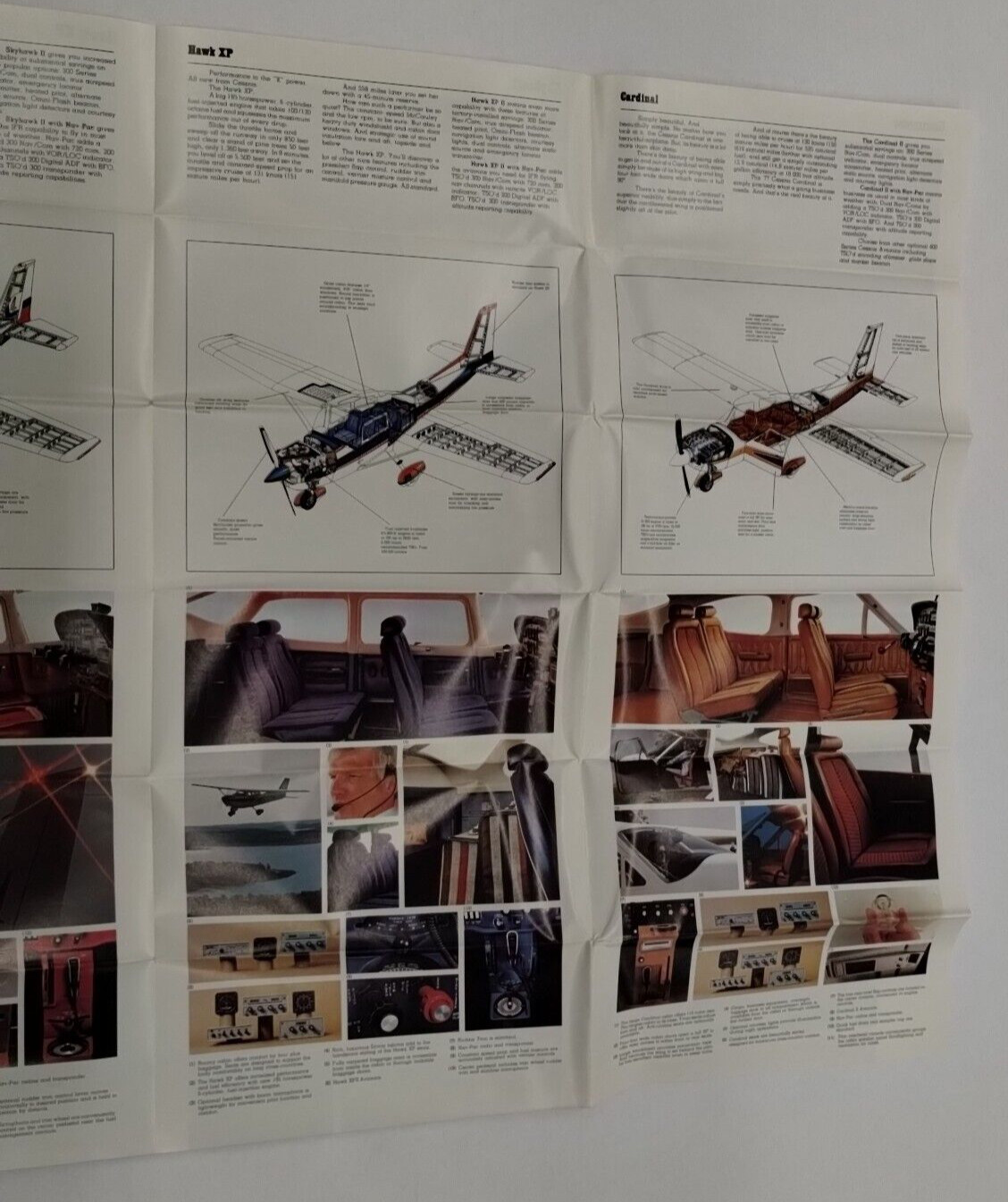 2-Cessna 1977 Commuter, Skyhawk/100, Hawk XP & Cardinal Brochures-Original