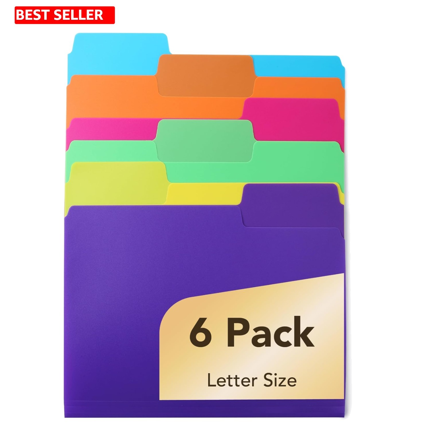 Colorful Water-Resistant File Folders | 6-Pack for Easy Organization and Access