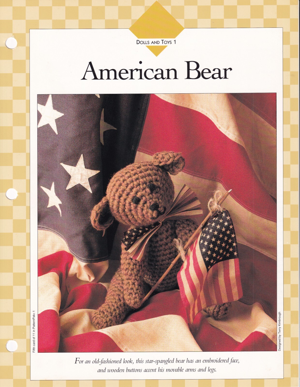 AMERICAN BEAR 12" Stuff Animal Toy Crochet Pattern Vanna's Afghan Crochet Club