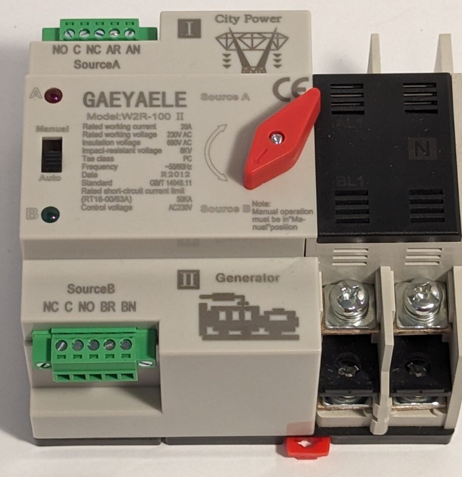 + GAEYAELE W2R -100 Mini ATS 2P Automatic Transfer Switch Electrical Switch A8 +