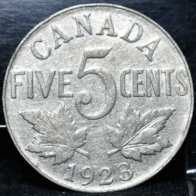 1923 Canada 5 Cents KM#29 CAT $40 - VG