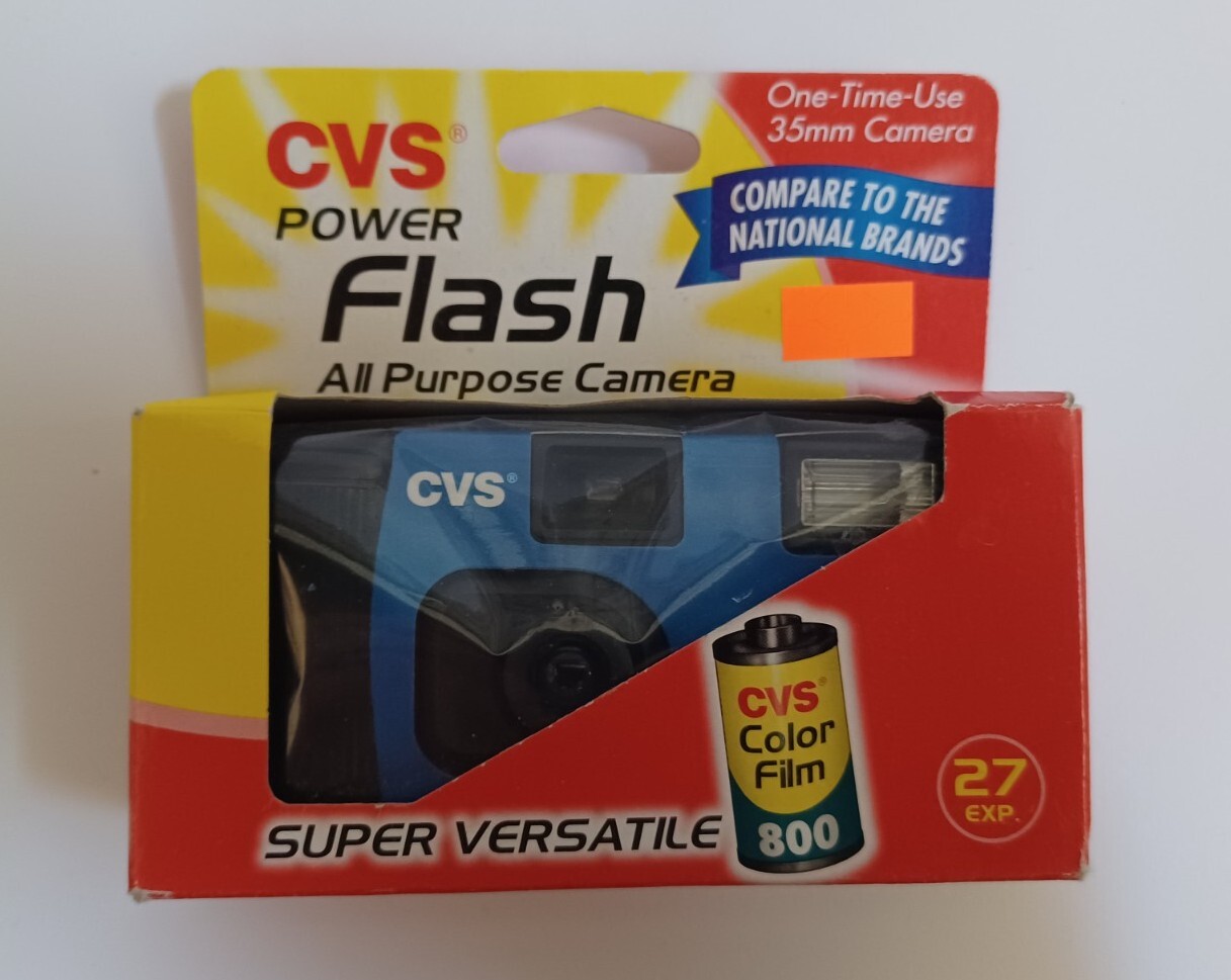 CVS Power Flash Blue All Purpose One Time Use Camera 35mm Process Before 2007-10