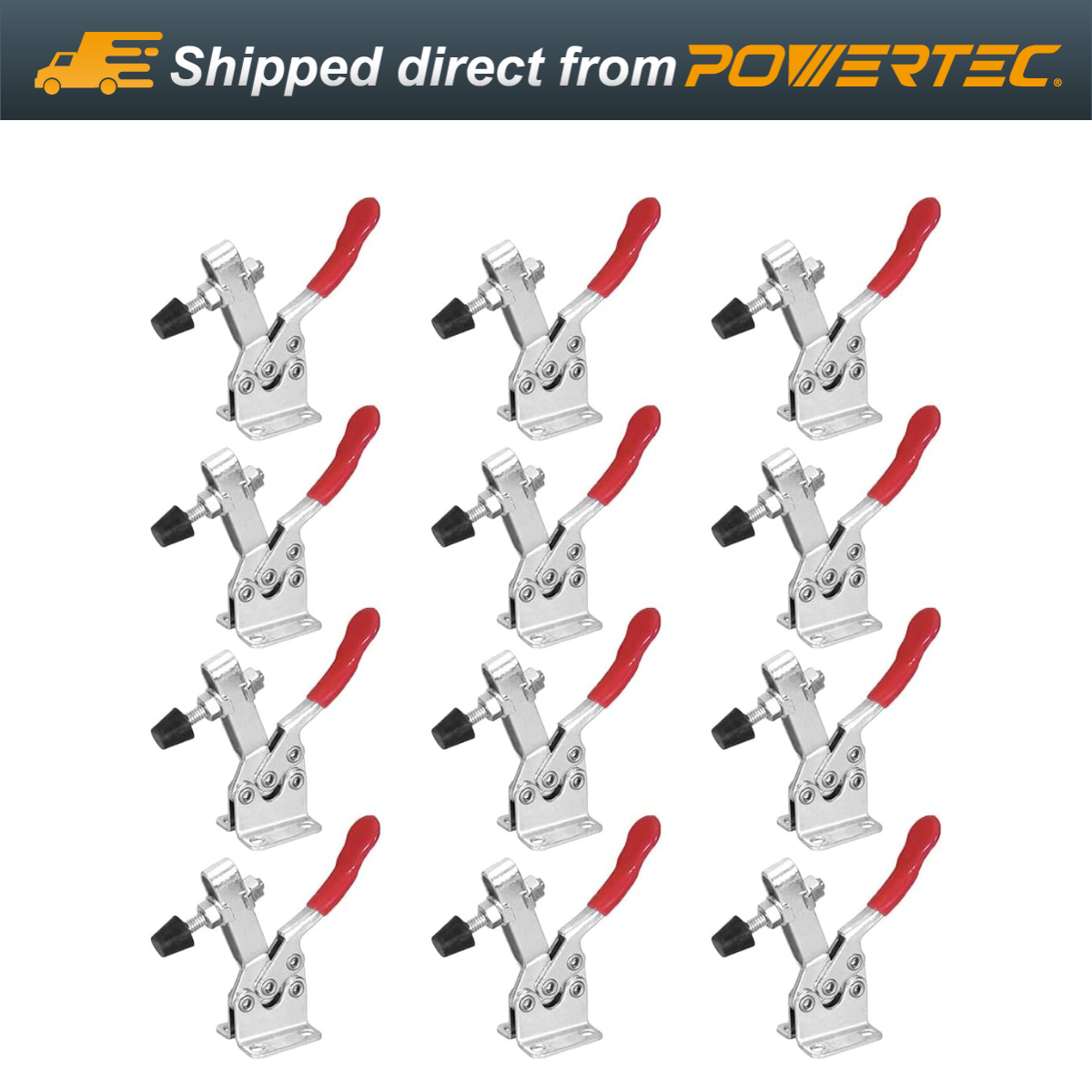 POWERTEC Quick Release Horizontal Toggle Clamp 201B 300lb Holding Capacity 12PK